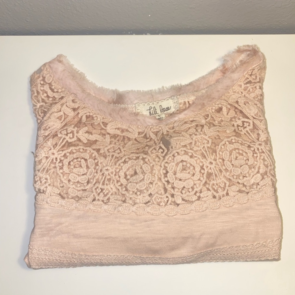 Size Large Ballet Pink Cotton & Lace Shirt